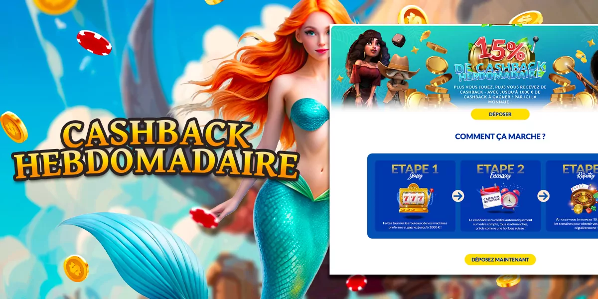Cashback hebdomadaire de Lucky Treasure